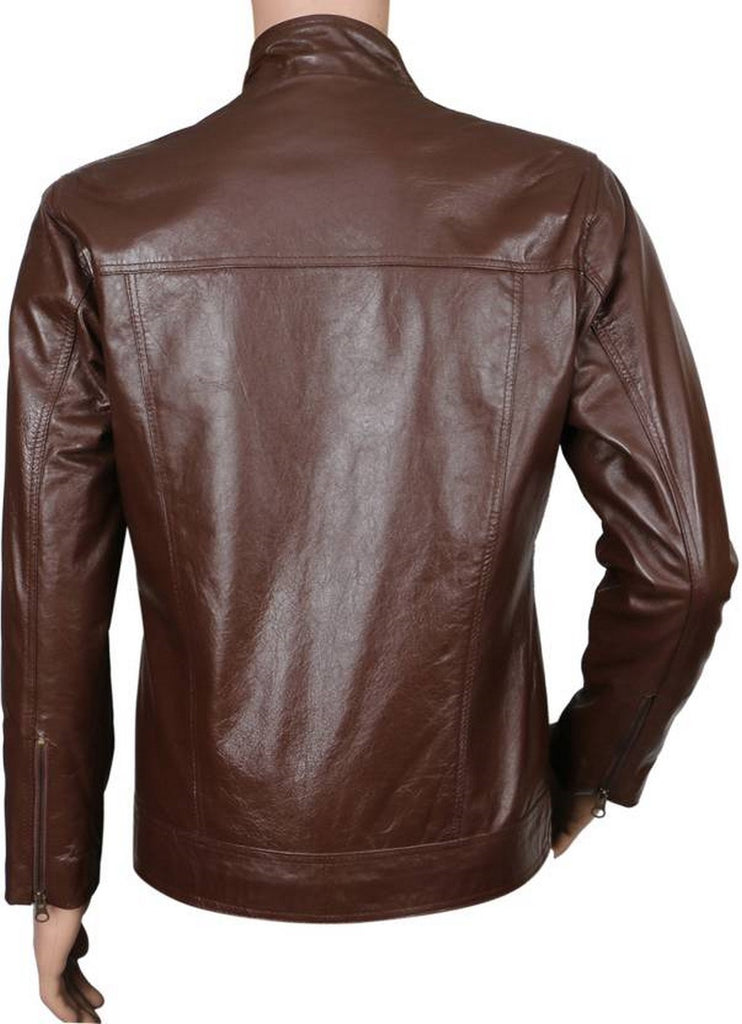 Biker Jacket - Men Real Lambskin Motorcycle Leather Biker Jacket KM502 - Koza Leathers