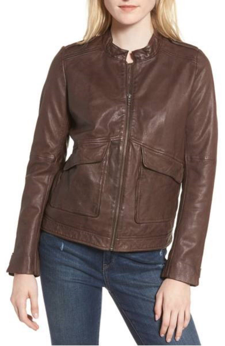 Biker / Motorcycle Jacket - Women Real Lambskin Leather Biker Jacket KW363 - Koza Leathers