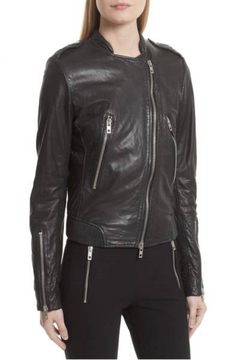Biker / Motorcycle Jacket - Women Real Lambskin Leather Biker Jacket KW364 - Koza Leathers
