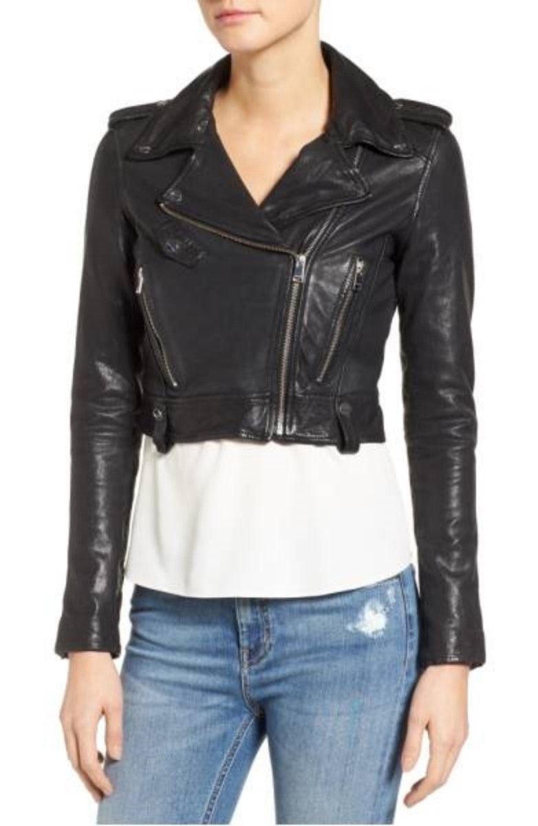 Biker / Motorcycle Jacket - Women Real Lambskin Leather Biker Jacket KW365 - Koza Leathers