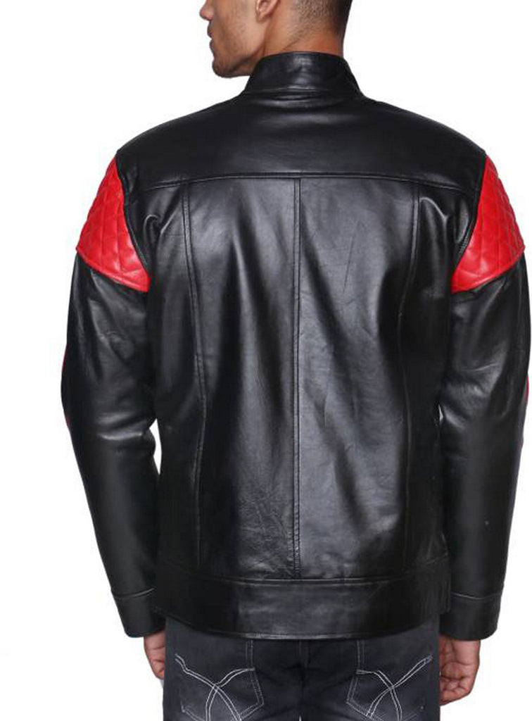 Biker Jacket - Men Real Lambskin Motorcycle Leather Biker Jacket KM505 - Koza Leathers