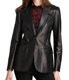 Koza Leathers Women's Real Lambskin Leather Blazer BW025