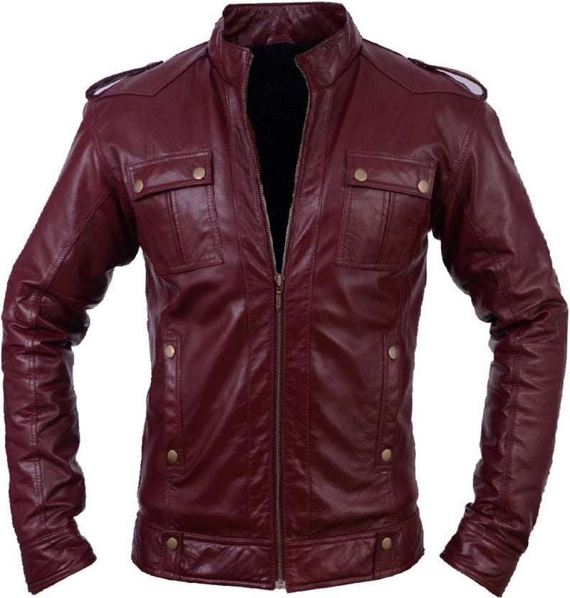 Biker Jacket - Men Real Lambskin Motorcycle Leather Biker Jacket KM507 - Koza Leathers