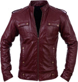 Biker Jacket - Men Real Lambskin Motorcycle Leather Biker Jacket KM507 - Koza Leathers