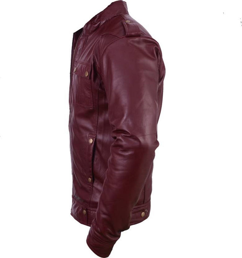 Biker Jacket - Men Real Lambskin Motorcycle Leather Biker Jacket KM507 - Koza Leathers