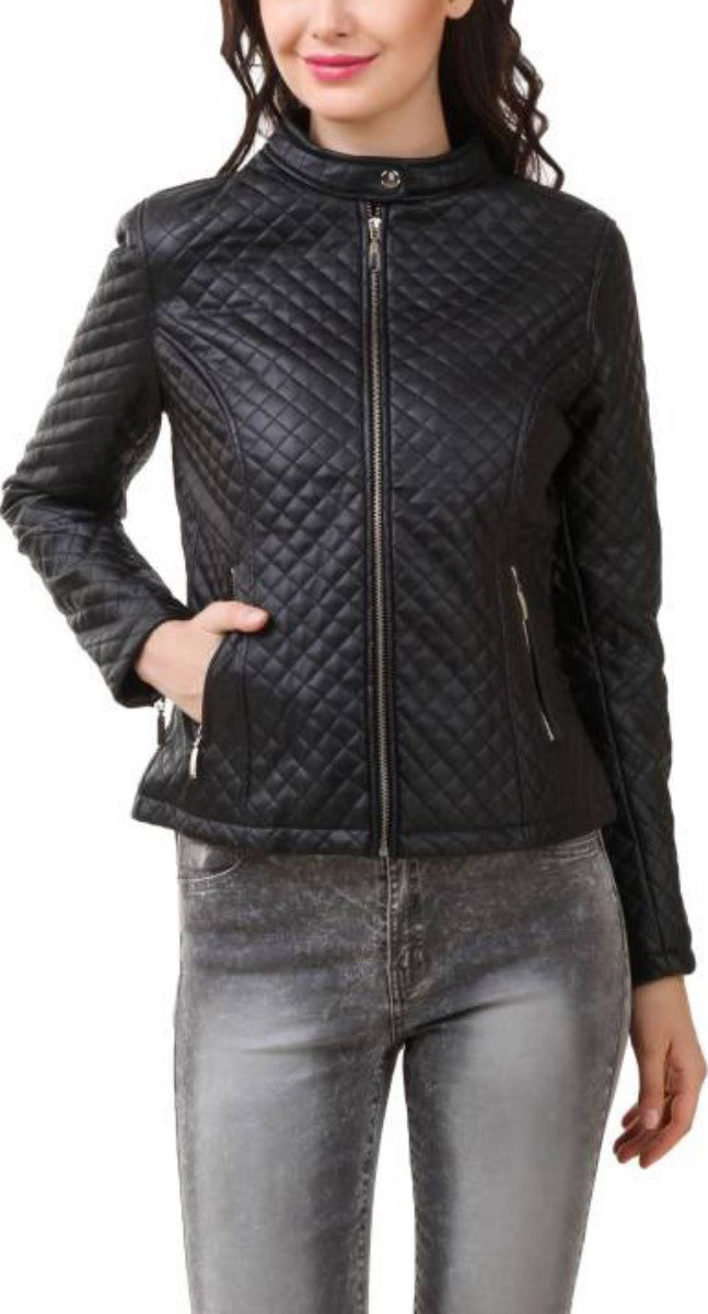 Biker / Motorcycle Jacket - Women Real Lambskin Leather Biker Jacket KW385 - Koza Leathers