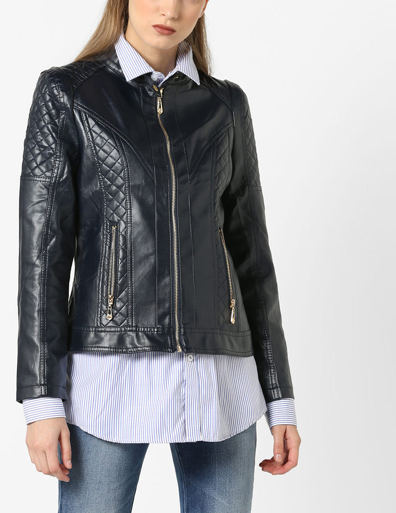 Biker / Motorcycle Jacket - Women Real Lambskin Leather Biker Jacket KW565 - Koza Leathers