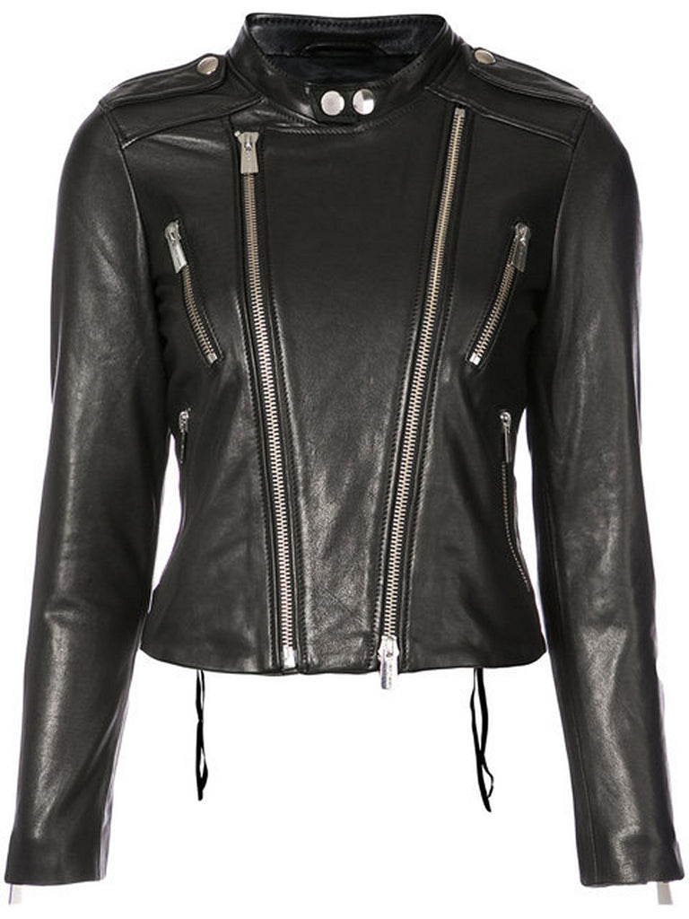Biker / Motorcycle Jacket - Women Real Lambskin Leather Biker Jacket KW550 - Koza Leathers