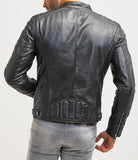 Biker Jacket - Men Real Lambskin Motorcycle Leather Biker Jacket KM240 - Koza Leathers