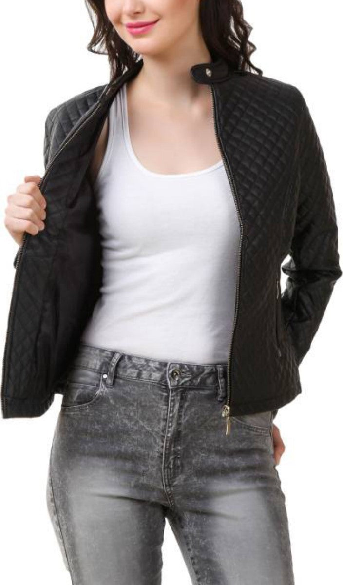 Biker / Motorcycle Jacket - Women Real Lambskin Leather Biker Jacket KW385 - Koza Leathers