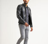 Biker Jacket - Men Real Lambskin Motorcycle Leather Biker Jacket KM240 - Koza Leathers