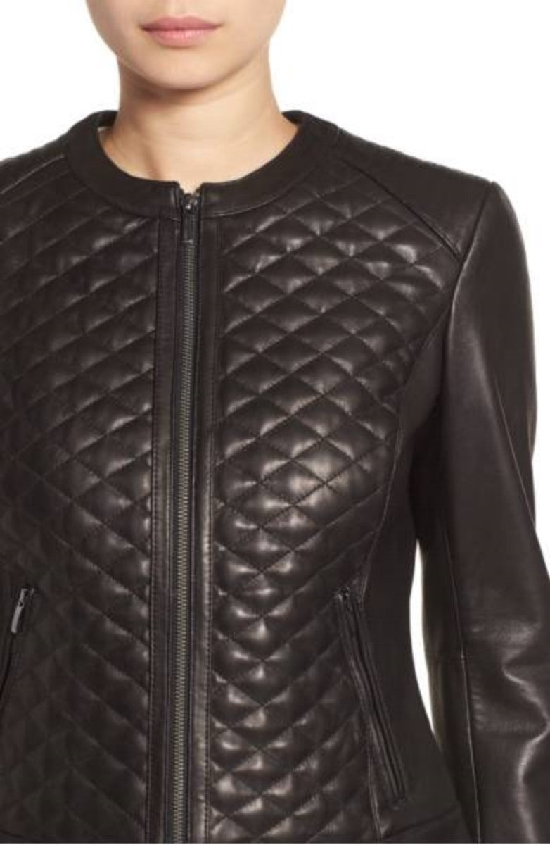 Biker / Motorcycle Jacket - Women Real Lambskin Leather Biker Jacket KW368 - Koza Leathers
