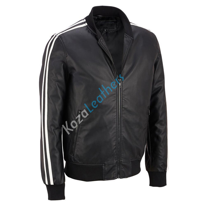 Biker Jacket - Men Real Lambskin Motorcycle Leather Biker Jacket KM224 - Koza Leathers