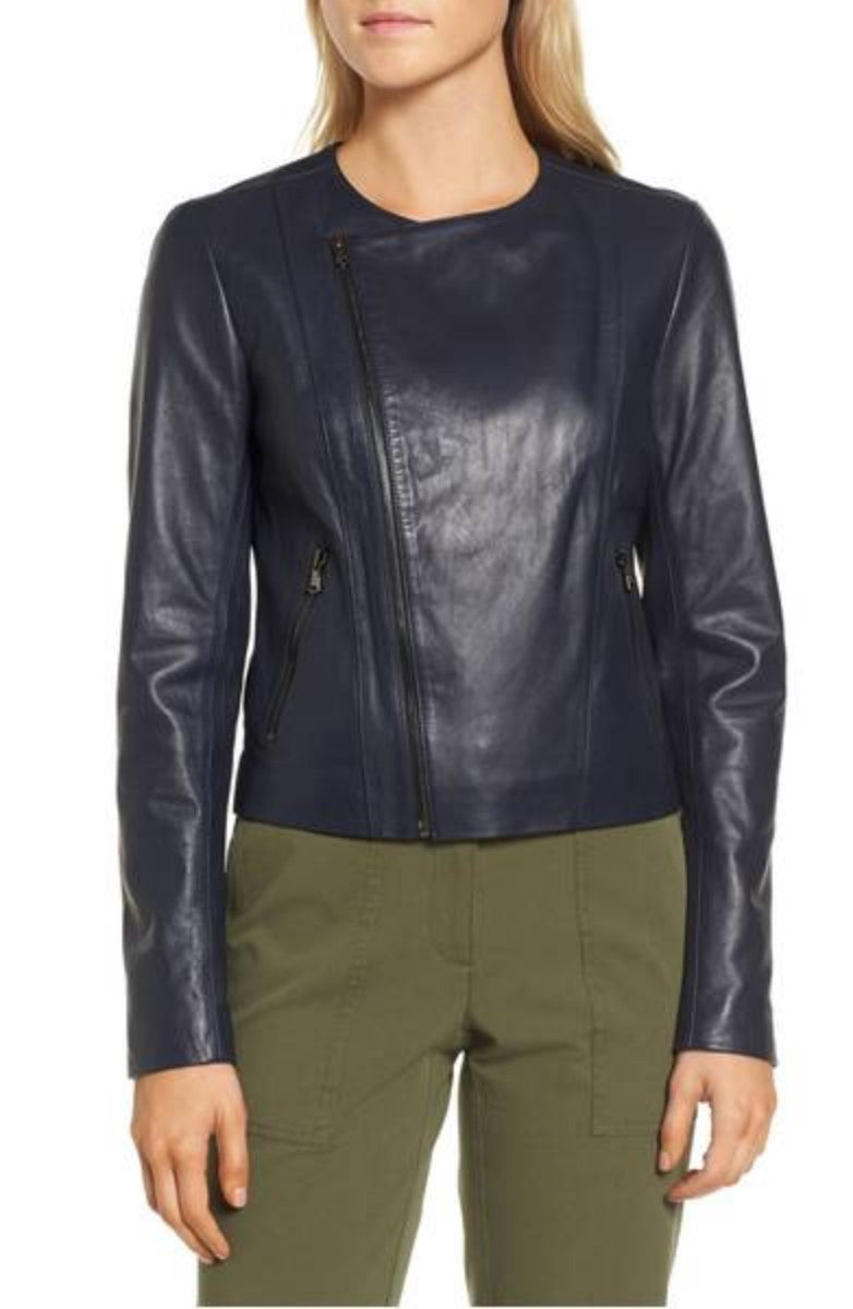 Biker / Motorcycle Jacket - Women Real Lambskin Leather Biker Jacket KW369 - Koza Leathers