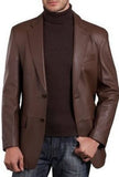 Leather Blazer - Men Real Sheepskin Leather Blazer KB003 - Koza Leathers