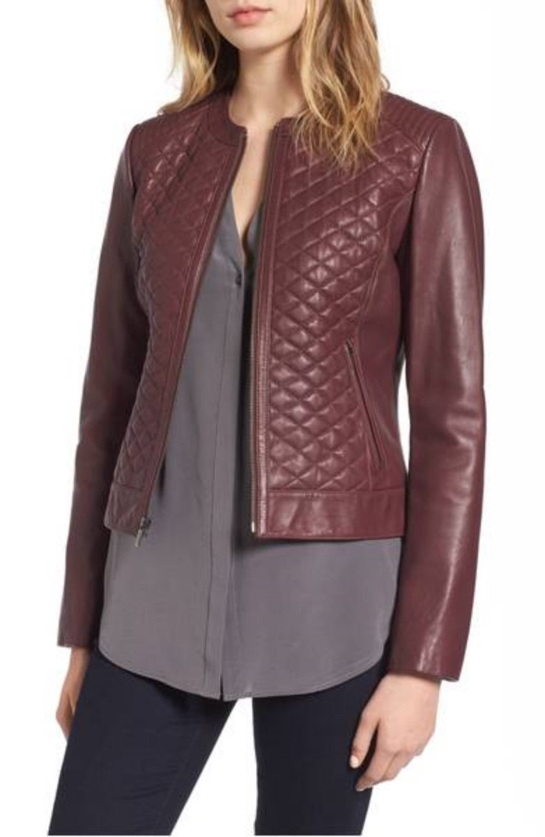 Biker / Motorcycle Jacket - Women Real Lambskin Leather Biker Jacket KW370 - Koza Leathers