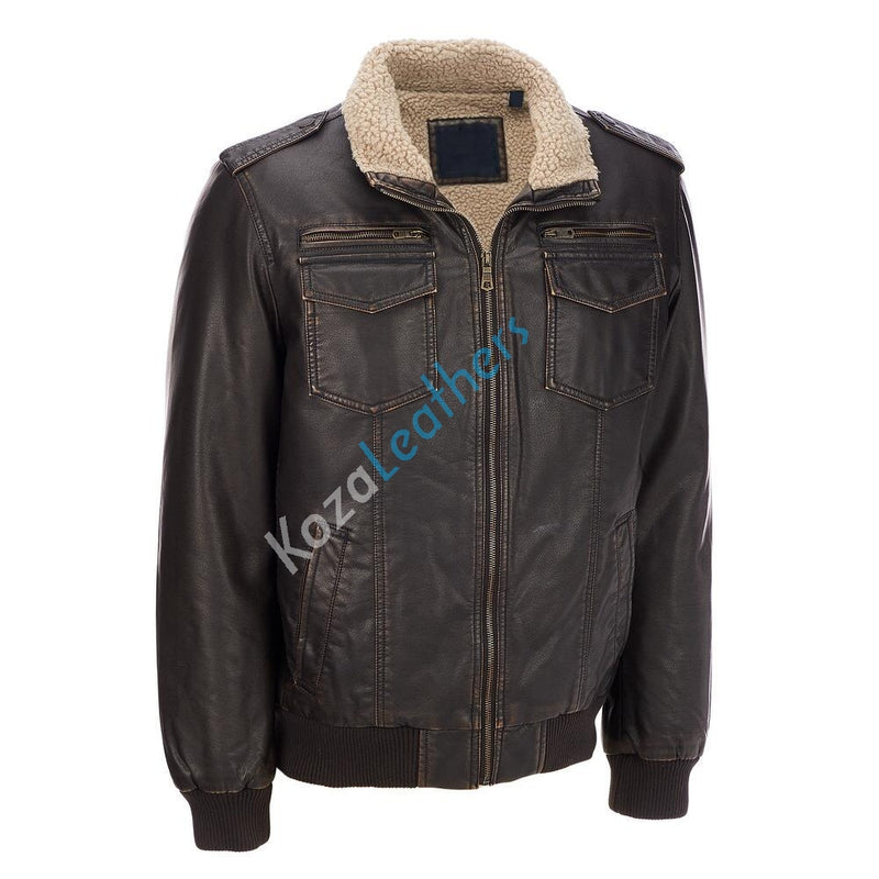 Biker Jacket - Men Real Lambskin Motorcycle Leather Biker Jacket KM225 - Koza Leathers