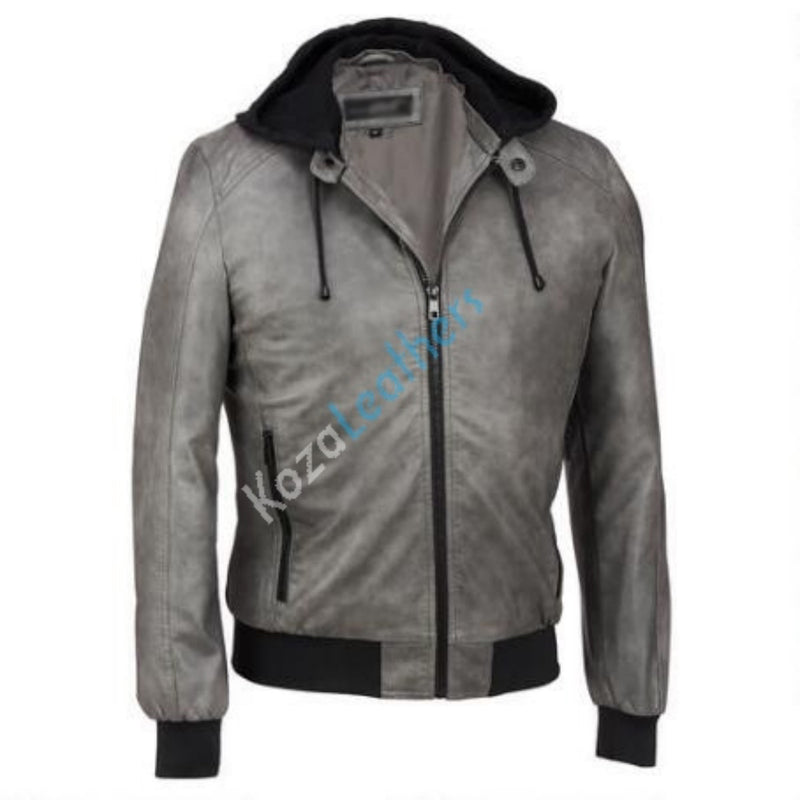 Biker Jacket - Men Real Lambskin Motorcycle Leather Biker Jacket KM226 - Koza Leathers