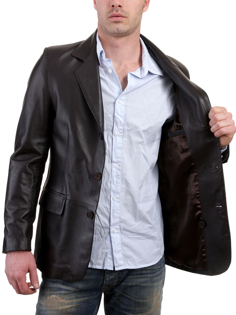 Koza Leathers Men's Real Lambskin Leather Blazer KB079