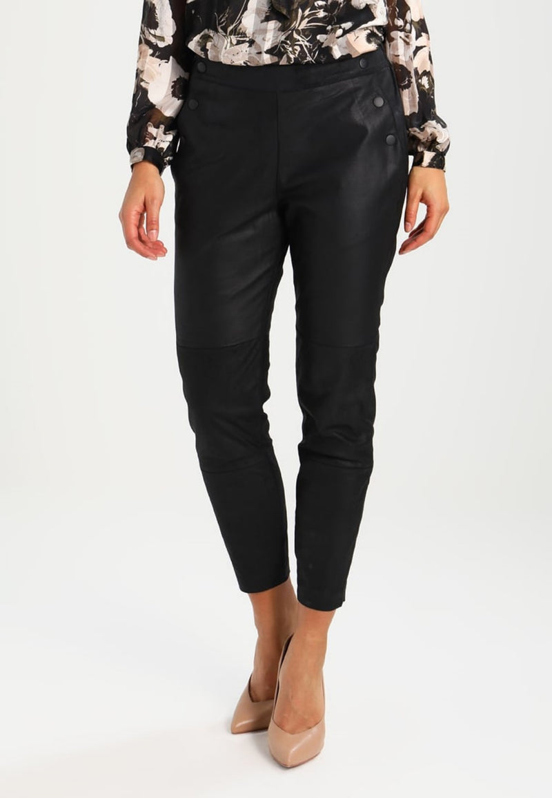 Koza Leathers Women's Real Lambskin Leather Capri Pant WP058