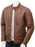 Biker Jacket - Men Real Lambskin Motorcycle Leather Biker Jacket KM513 - Koza Leathers