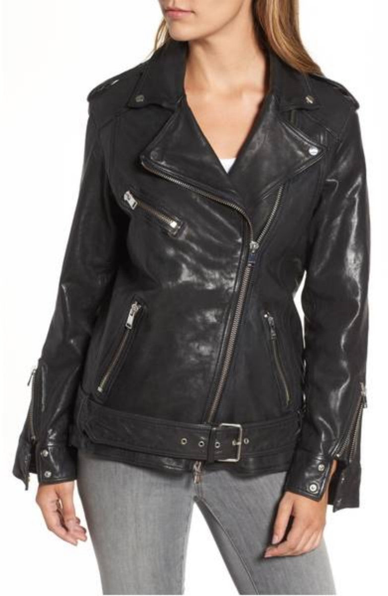 Biker / Motorcycle Jacket - Women Real Lambskin Leather Biker Jacket KW374 - Koza Leathers