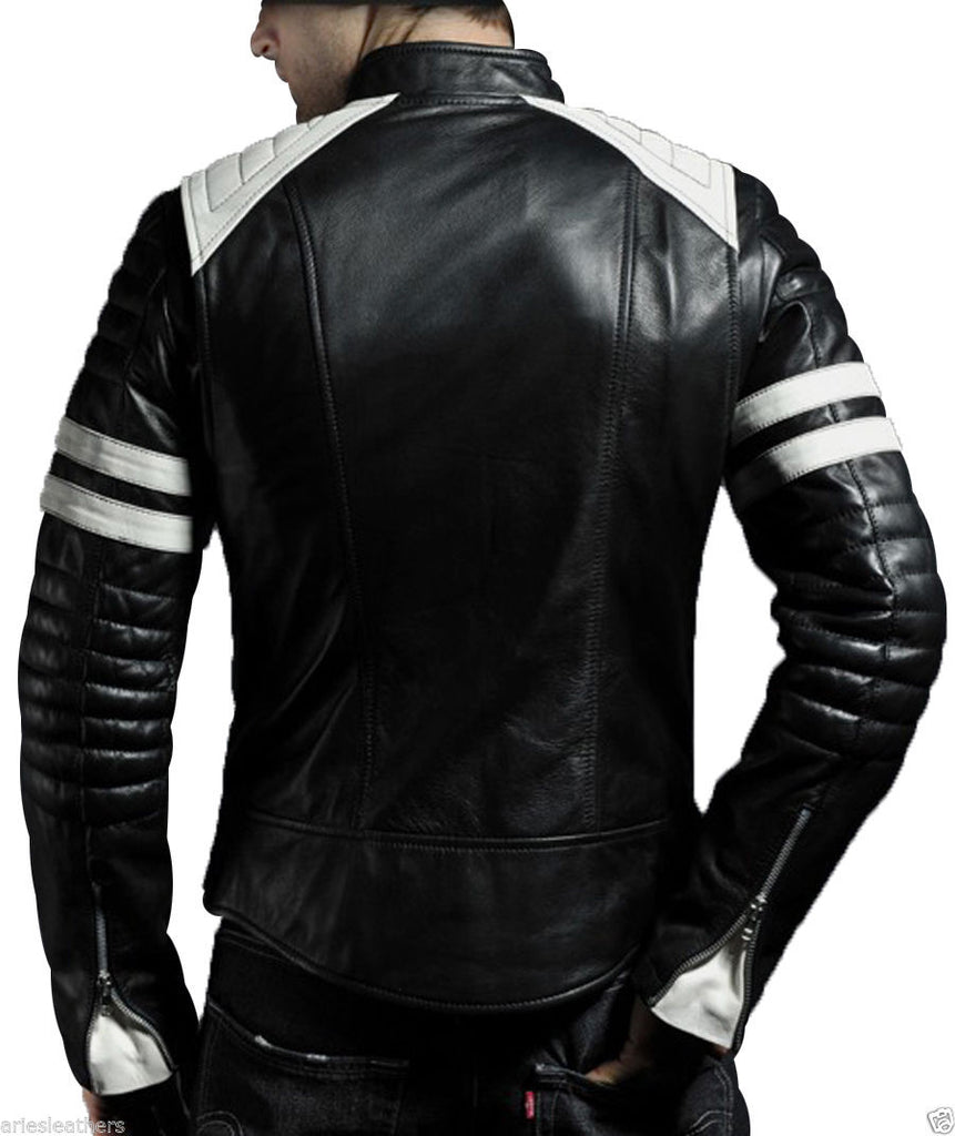Biker Jacket - Men Real Lambskin Leather Jacket KM009 - Koza Leathers