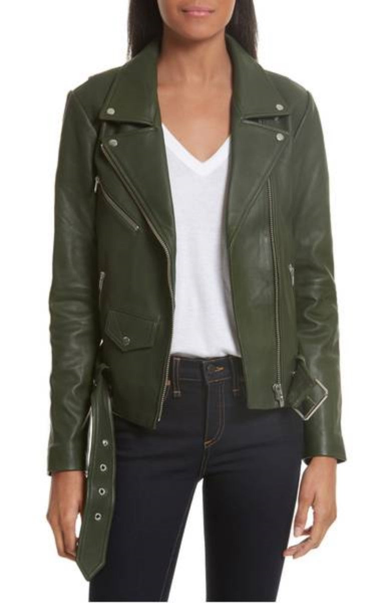 Biker / Motorcycle Jacket - Women Real Lambskin Leather Biker Jacket KW375 - Koza Leathers