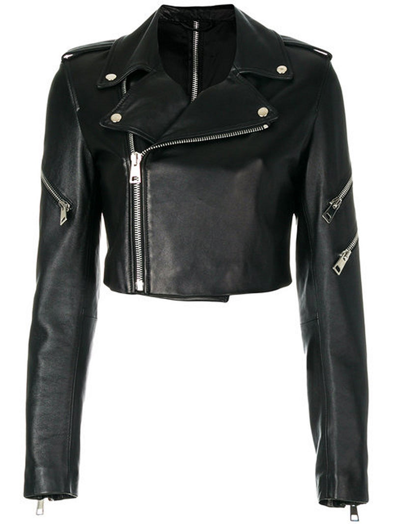 Biker / Motorcycle Jacket - Women Real Lambskin Leather Biker Jacket KW551 - Koza Leathers