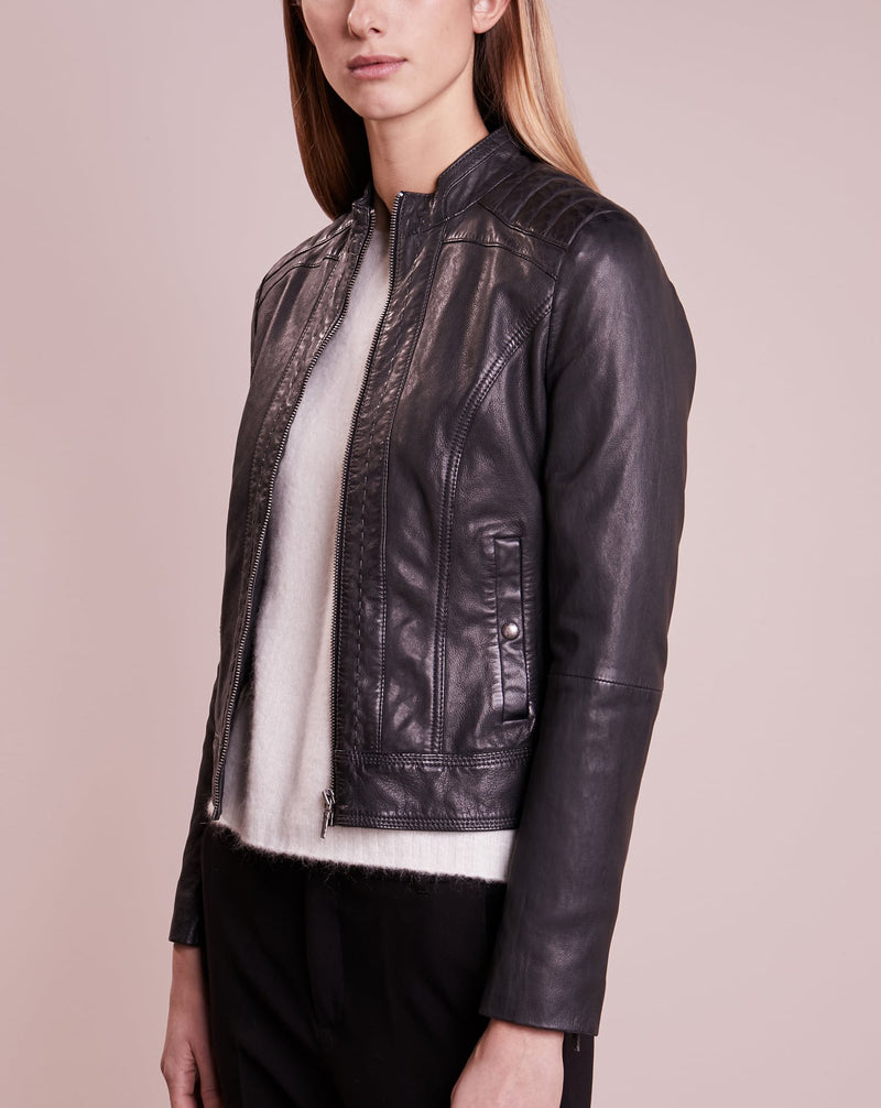 Biker / Motorcycle Jacket - Women Real Lambskin Leather Biker Jacket KW198 - Koza Leathers