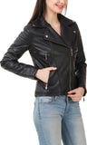 Biker / Motorcycle Jacket - Women Real Lambskin Leather Biker Jacket KW386 - Koza Leathers