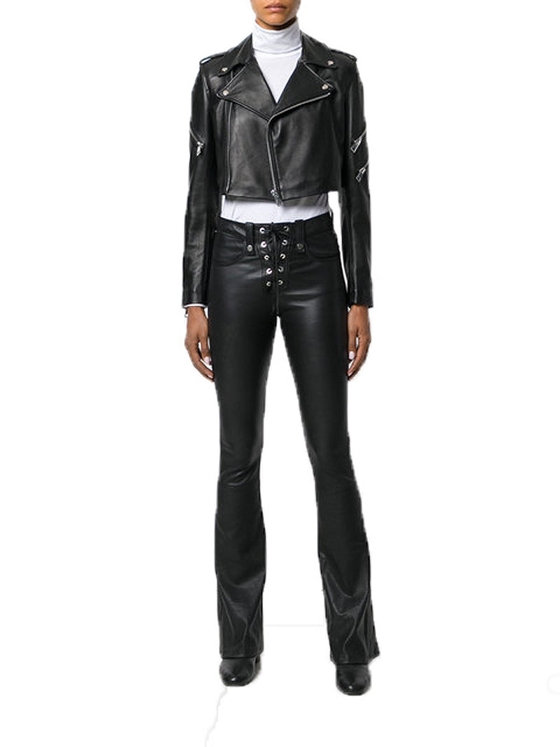 Biker / Motorcycle Jacket - Women Real Lambskin Leather Biker Jacket KW551 - Koza Leathers
