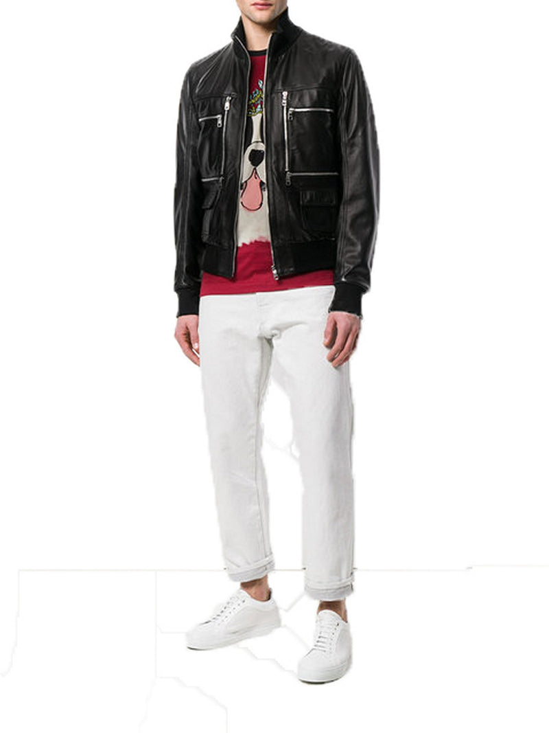 Biker Jacket - Men Real Lambskin Motorcycle Leather Biker Jacket KM366 - Koza Leathers