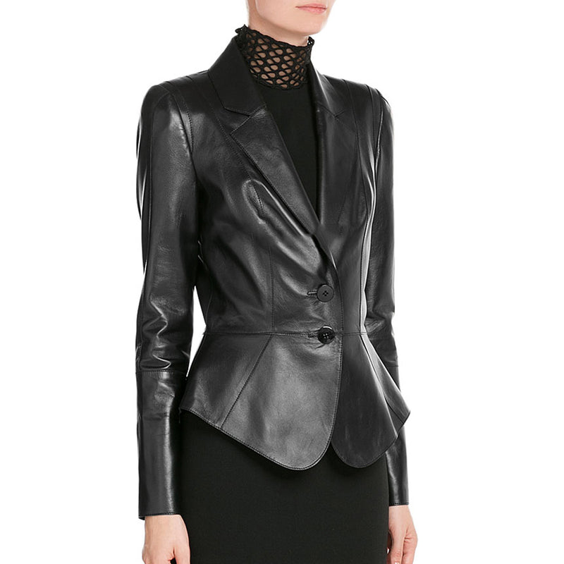Koza Leathers Women's Real Lambskin Leather Blazer BW075