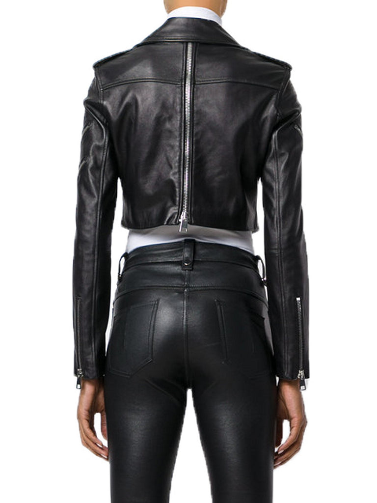 Biker / Motorcycle Jacket - Women Real Lambskin Leather Biker Jacket KW551 - Koza Leathers