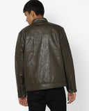 Biker Jacket - Men Real Lambskin Motorcycle Leather Biker Jacket KM610 - Koza Leathers