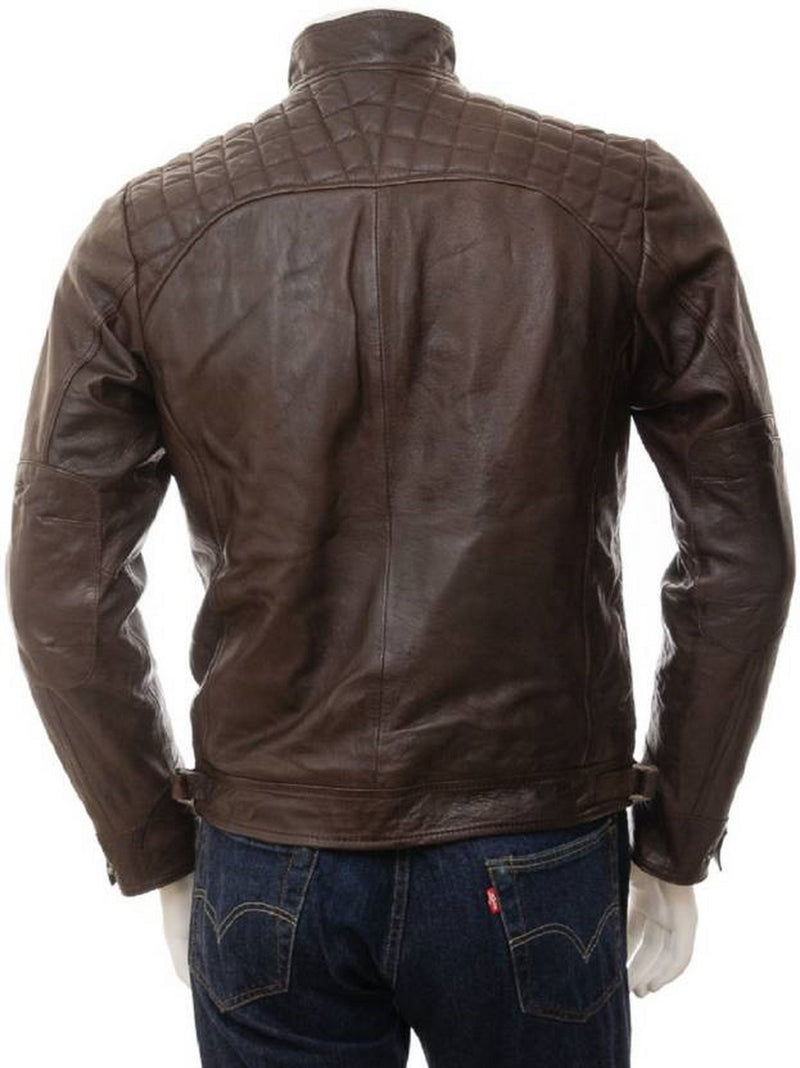 Biker Jacket - Men Real Lambskin Motorcycle Leather Biker Jacket KM515 - Koza Leathers