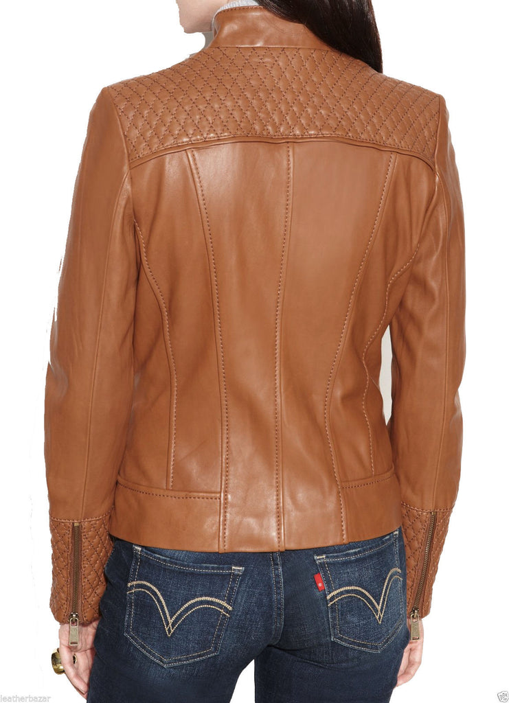 Biker / Motorcycle Jacket - Women Real Lambskin Leather Jacket KW004 - Koza Leathers