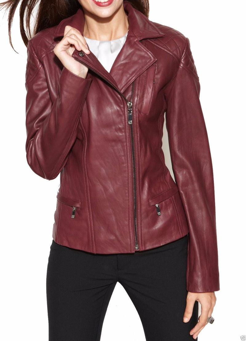 KL Koza Leathers Women's Lambskin Leather Trench Jacket Over Coat WT02