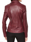 Biker / Motorcycle Jacket - Women Real Lambskin Leather Biker Jacket KW021 - Koza Leathers