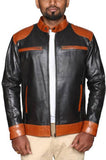 Biker Jacket - Men Real Lambskin Motorcycle Leather Biker Jacket KM523 - Koza Leathers