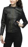Biker / Motorcycle Jacket - Women Real Lambskin Leather Biker Jacket KW387 - Koza Leathers