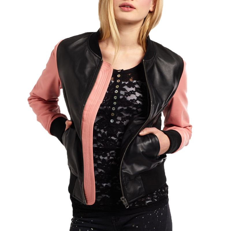 Biker / Motorcycle Jacket - Women Real Lambskin Leather Biker Jacket KW453 - Koza Leathers