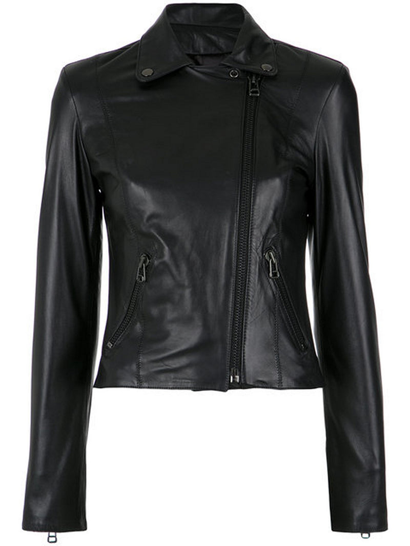Biker / Motorcycle Jacket - Women Real Lambskin Leather Biker Jacket KW552 - Koza Leathers