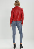 Biker / Motorcycle Jacket - Women Real Lambskin Leather Biker Jacket KW199 - Koza Leathers