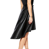 Knee Length Skirt - Women Real Lambskin Leather Knee Length Skirt WS149 - Koza Leathers