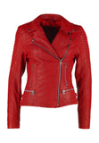 Biker / Motorcycle Jacket - Women Real Lambskin Leather Biker Jacket KW199 - Koza Leathers