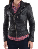 Biker / Motorcycle Jacket - Women Real Lambskin Leather Jacket KW005 - Koza Leathers