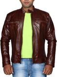 Biker Jacket - Men Real Lambskin Motorcycle Leather Biker Jacket KM524 - Koza Leathers