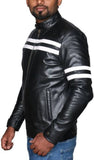 Biker Jacket - Men Real Lambskin Motorcycle Leather Biker Jacket KM525 - Koza Leathers